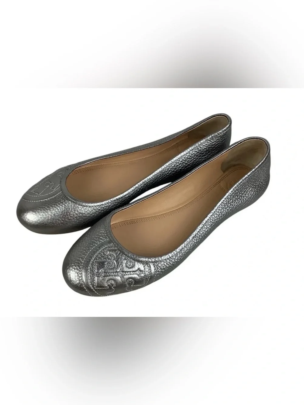 Tory Burch Metallic Silver Women's Ballet Flats